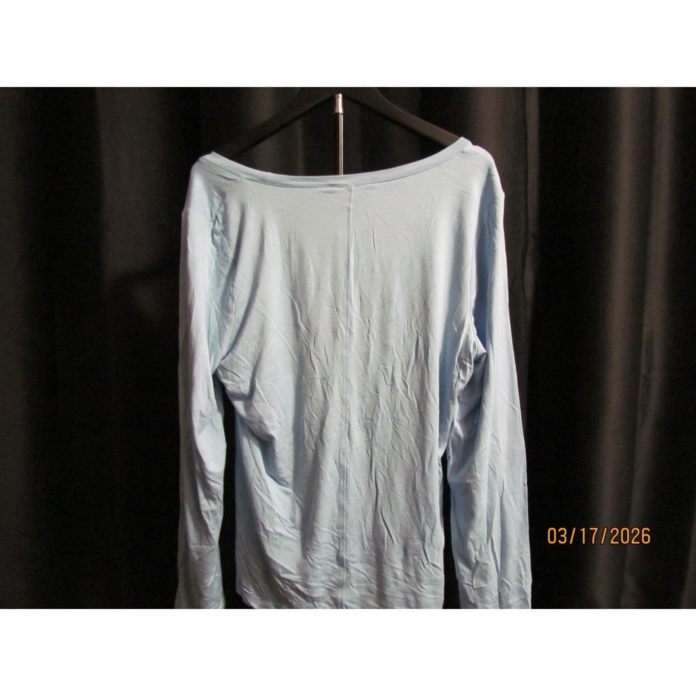 INC International Concepts Womens Light Blue Long Sleeve Scoop Neck Top NWT - Picture 2 of 2